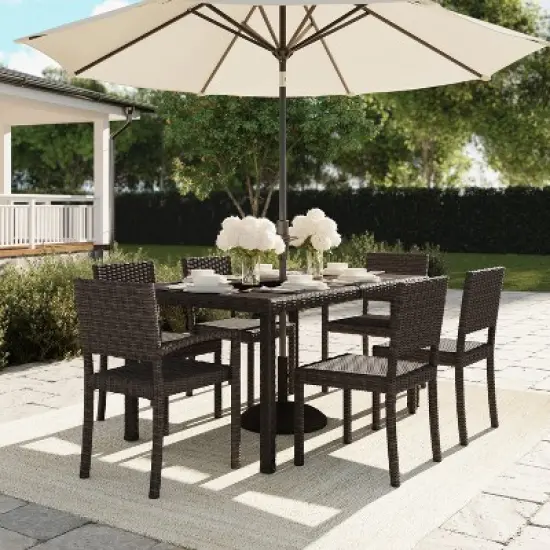 Martha Stewart Bedford Indoor-Outdoor Stackable Patio Dining Chair in Rattan Wicker image {7}