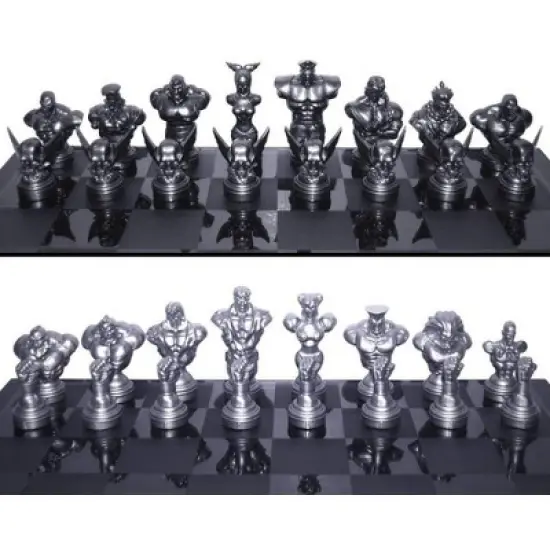 UCC Distributing Street Fighter 25th Anniversary Resin Chess Set w/ Game Board image {1}
