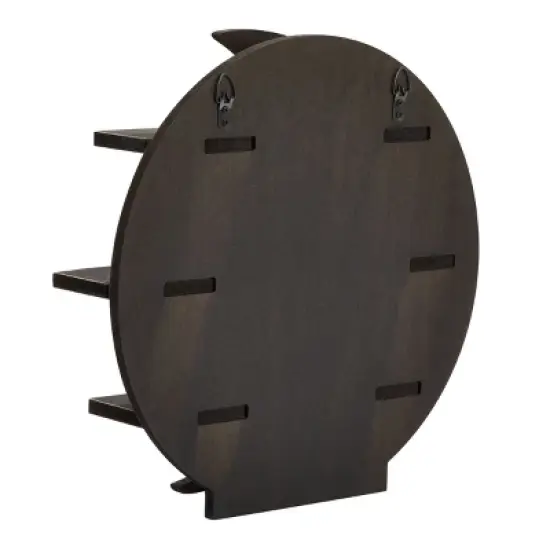 Farmlyn Creek Wooden Crescent Moon Wall Shelf, Rustic Wall Home Decor for Crystals & Essential Oils, Black, 12 x 12 x 3 In image {5}