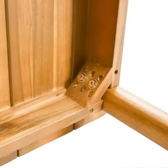 7-Piece Outdoor Patio Wicker Dining Set with Beige Cushions,  Brown 6 Chair and Acacia Wood Table Garden Set-Maison Boucle image {6}