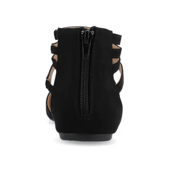 Journee Collection Womens Marlee Tru Comfort Foam Back Heel Zip Pointed Toe Cage Flats image {2}