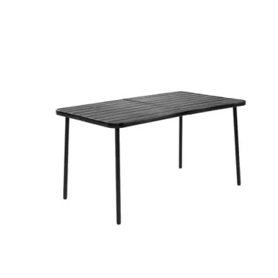 SKRAN Outdoor Dining Set for 6, 7-Piece Patio Dining Furniture, Steel Table and 6 Plastic Chairs Bistro Table Set for Backyard Balcony Garden image {5}