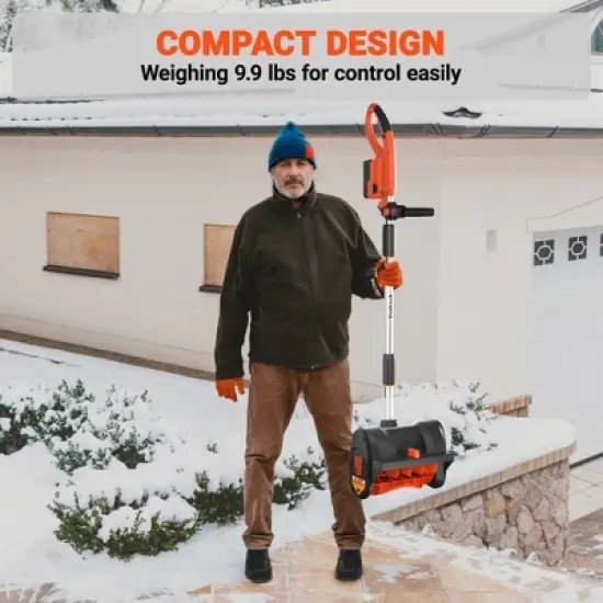 VOLTASK 24V Electric Snow Blower, 12-Inch Lightweight Snow Shovel Cordless with 4.0Ah Battery & Quick Charger Included for Walkways and Driveways image {6}