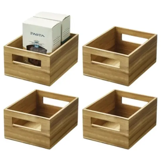 iDesign Acacia Wood Pantry Bin with Handles image {15}