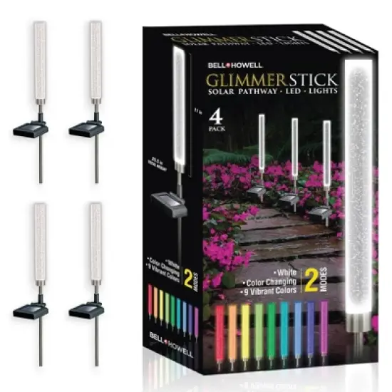 Bell + Howell Color Changing Solar Powered Glimmer Sticks for Gardens and Pathways image {10}