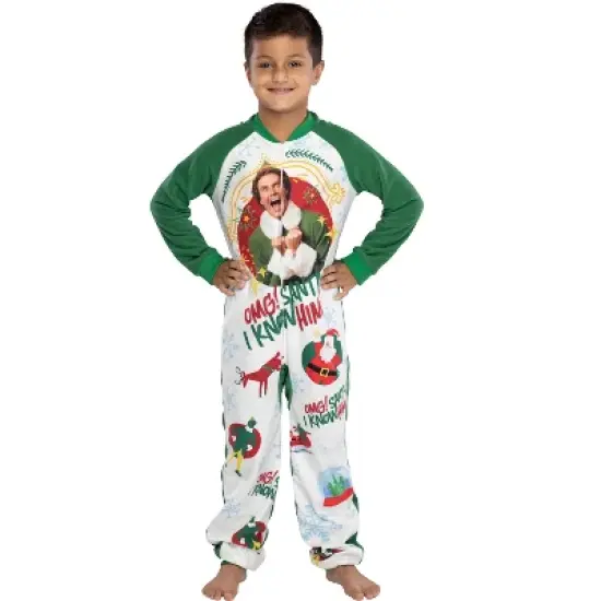 Elf The Movie Kids' OMG Santa! I Know Him! One Piece Sleeper Pajama image {3}