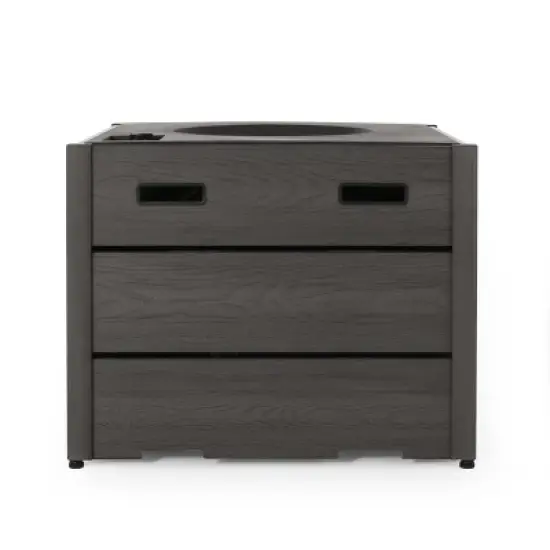 40,000 BTU Square Outdoor Fire Pit with WPC Base and Lightweight Concrete Top image {9}