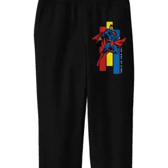 Superman Flying Superhero Youth Boy's Black Jogger Pants image {1}