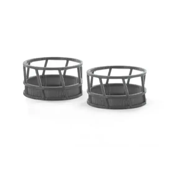 3D to Scale 1/64 2 Pack of 3D Printed Gray Plastic Hay Feeders 64-300-GY image {1}