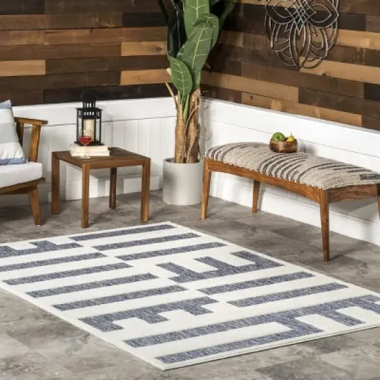 nuLOOM Neri Modern Bars Indoor/Outdoor Area Rug image {1}