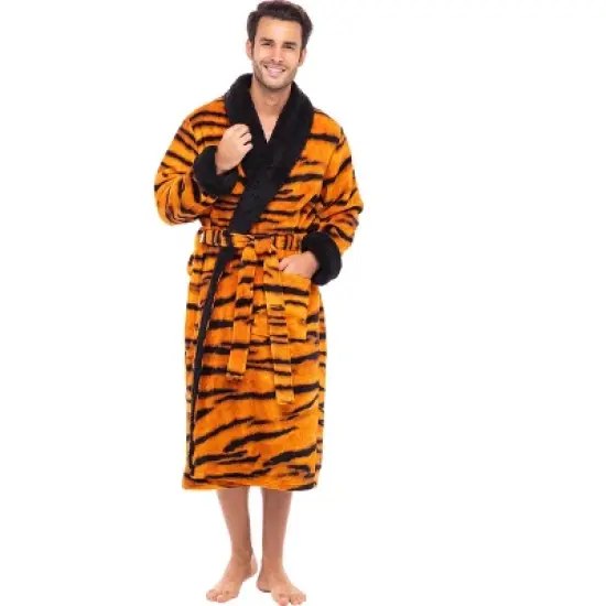 Men's Warm Winter Robe, Plush Fleece Bathrobe image {2}