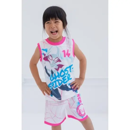 Marvel Spider-Man Spider-Gwen Ghost Spider Girls Tank Top and Bike Shorts Toddler to Big Kid image {3}