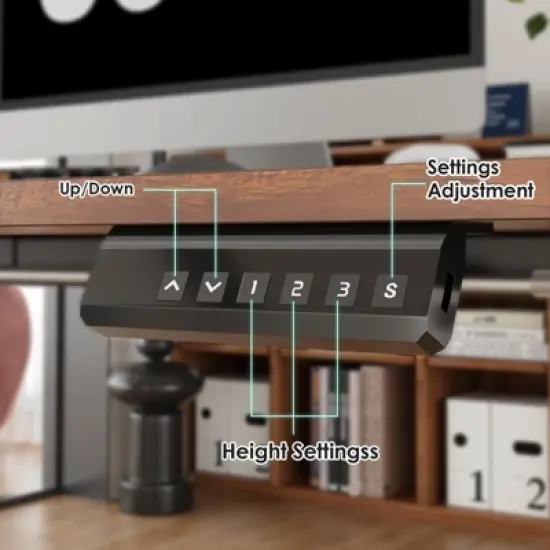 Lirago Brown Electric Standing Desk 48x24 Splice Board Carbon Steel Frame 170LB Capacity Height Adjustable image {2}