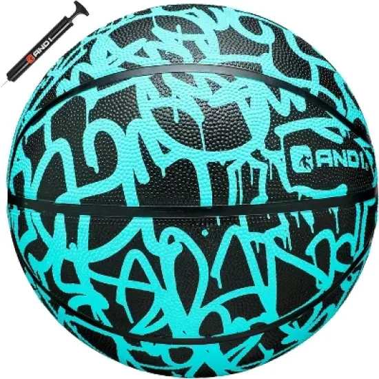 AND1 Fantom Graffiti Basketball: Official Regulation Size 7 (29.5 inches) - Deep Channel Construction, Made for Indoor Outdoor Games image {7}