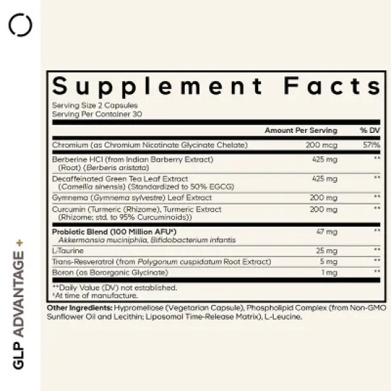 Codeage GLP-Advantage+, Chromium, Berberine, Gymnema, Resveratrol, GLP-1 Activity Support - 60ct image {2}