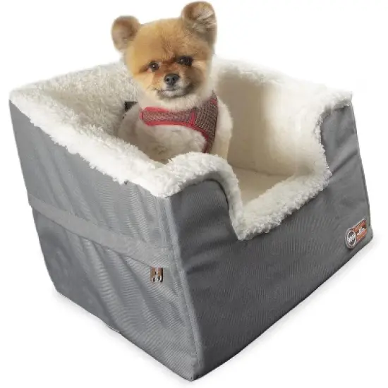 Rectangle Bucket Booster Pet Car Seat - Small - Gray and Beige image {6}