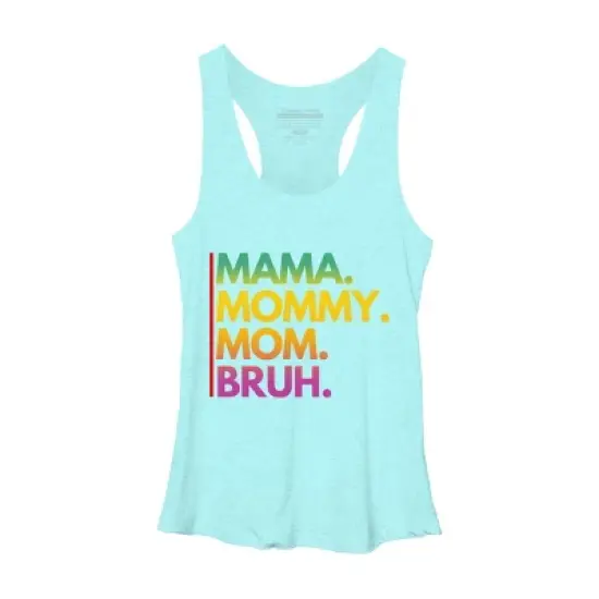 Women's Design By Humans Mother's Day Mama Mommy Mom Bruh Rainbow Text By punsalan Racerback Tank Top image {3}