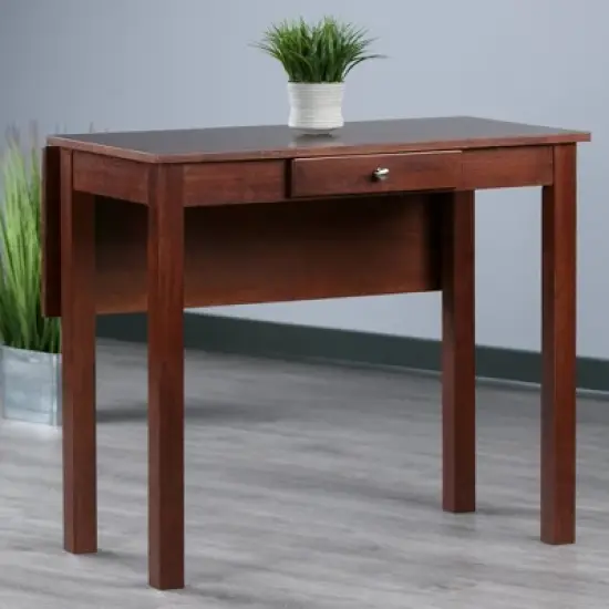 Perrone High Drop Leaf Dining Table Walnut - Winsome image {9}