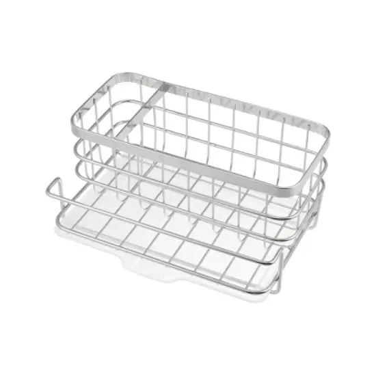 Unique Bargains Kitchen Storage Stainless Steel Sink Caddy 8.07"x5.9"x3.98" image {6}