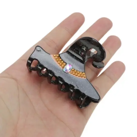 Unique Bargains Halloween Witch Hat-Design Claw Clip Black 1Pc image {3}