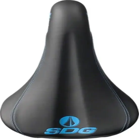 SDG Bel-Air RL Saddle - Black/Cyan Rail Material: Steel Width: 140 image {1}