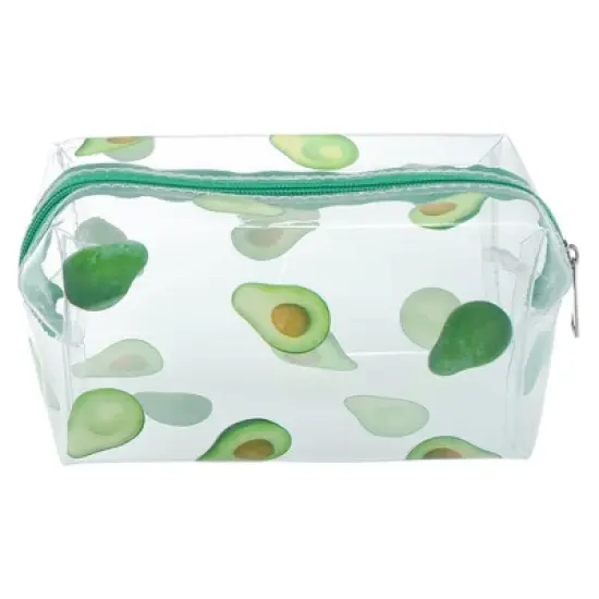 Unique Bargains Portable PVC Clear Makeup Bag Avocado Green 1 Pc image {4}