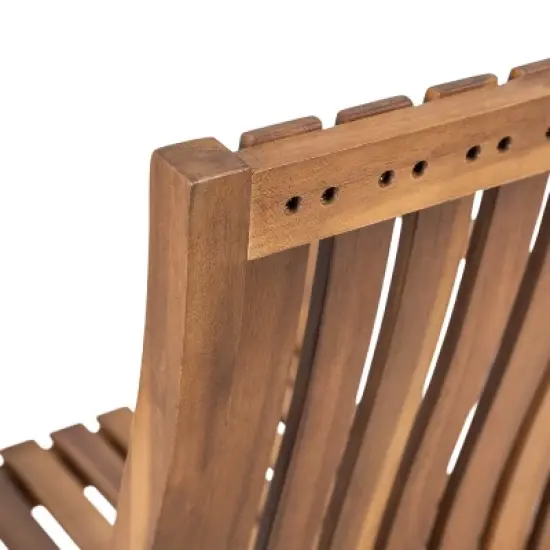 Christopher Knight Home Raeburn Outdoor Rustic Acacia Wood Slatted Design Accent Rocking Chair (Set of 2) image {8}