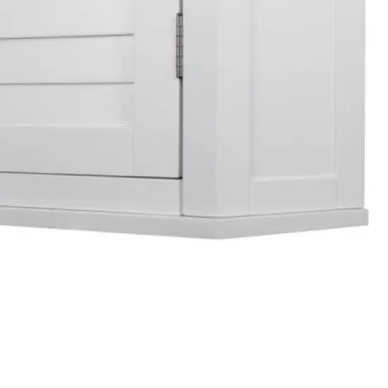 Slone 2 Door Shuttered Wall Cabinet - White - Elegant Home Fashion image {5}