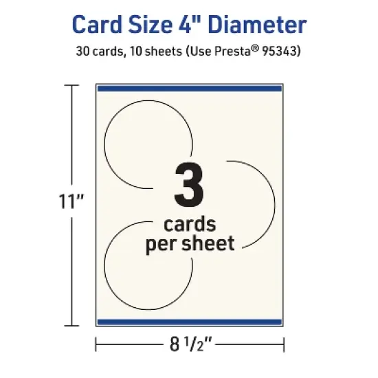 Avery Printable Round Cards, 4" Diameter, Matte Ivory, 30ct image {4}