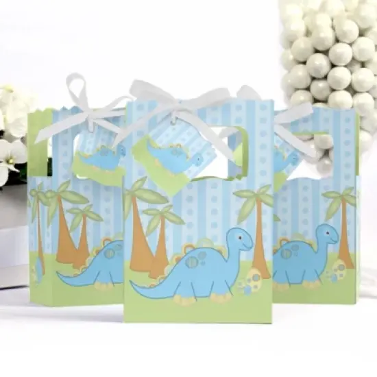Big Dot of Happiness Baby Boy Dinosaur - Baby Shower or Birthday Party Favor Boxes - Set of 12 image {2}