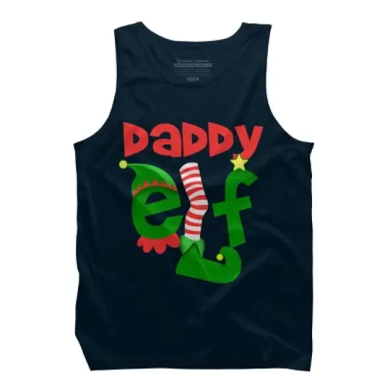 Men's Design By Humans Daddy Elf Christmas By personalized Tank Top image {6}