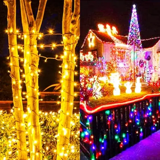 Twinkle Star 200ct LED Christmas Tree String Lights - 44ft, Warm White & Multicolor, Indoor/Outdoor image {3}