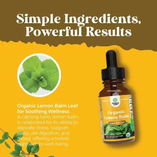 Organic Lemon Balm Liquid, Mood Support and Digestive Health, Nature's Craft, 30mL image {3}