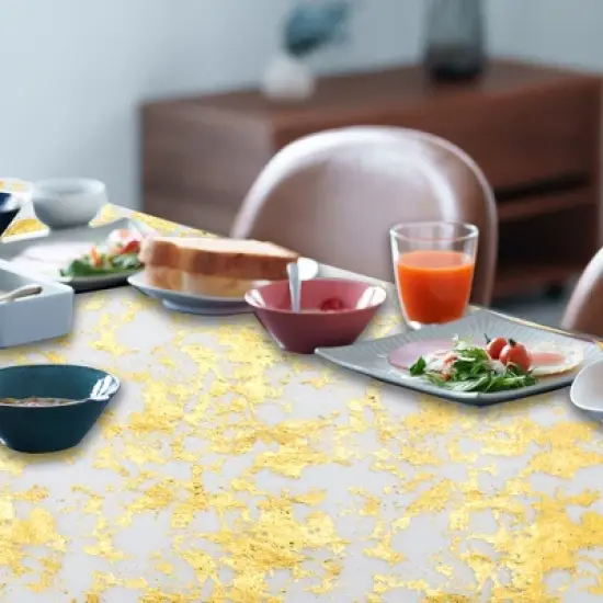 Unique Bargains Table Runner 108.27"L x 11.02"W Gold Tone 1 Pc image {1}