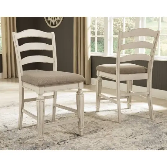 Realyn Counter Height Barstool Chipped White - Signature Design by Ashley image {2}