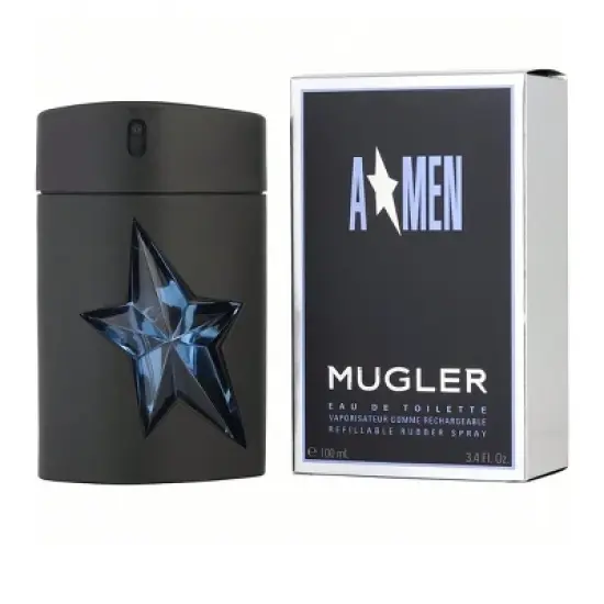 Angel By Thierry Mugler Men Mint,  Edt Spray Rubber Bottle Refillable 3.4 Oz image {1}