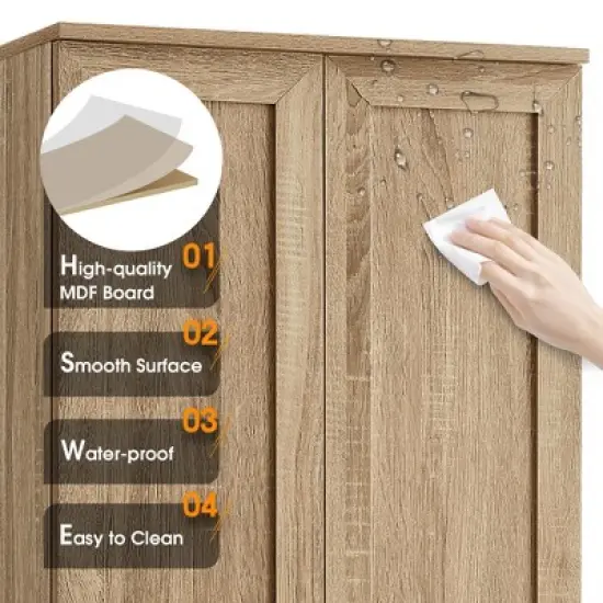 Storage Cabinet with Two Doors and Adjustable Shelf For Bathroom And Office - ModernLuxe image {8}
