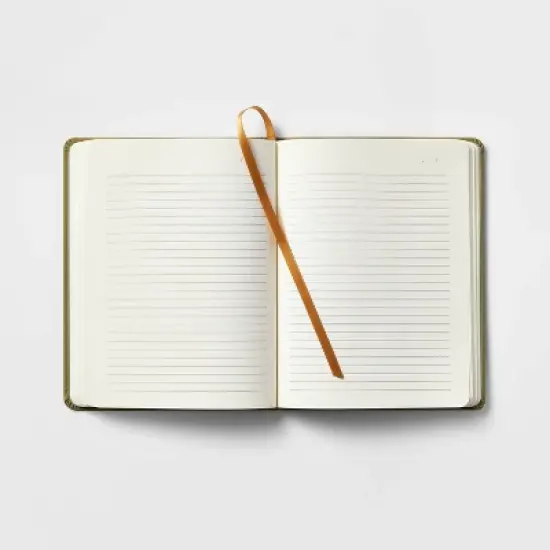 240 Sheet Ruled Journal 5.75"x7.75" Faux Leather Leaves - Threshold&trade;: Sage Green Soft Cover Notebook for Teens & Adults image {2}