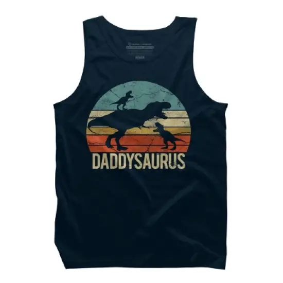Men's Design By Humans Retro Daddy Dinosaur Daddysaurus Roar By nathanhoang Tank Top image {5}