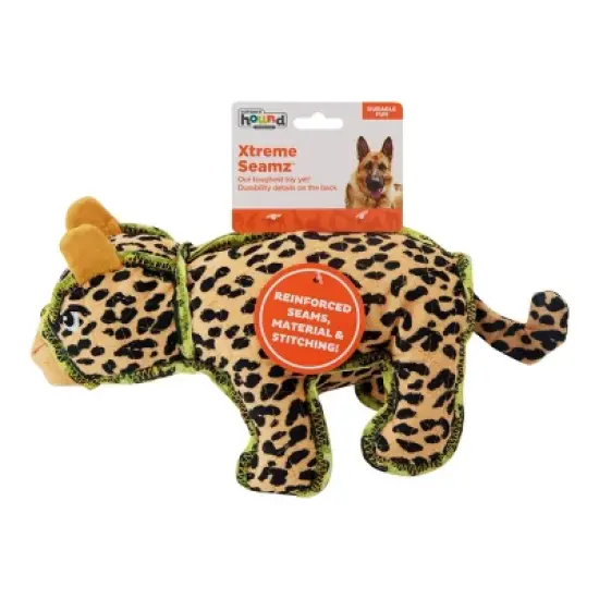 Outward Hound Xtreme Seamz Leopard Dog Toy - Tan - M image {1}