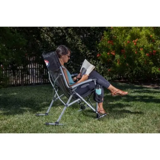 MLB Texas Rangers Outdoor Rocking Camp Chair - Black image {2}