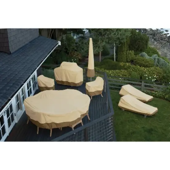Classic Accessories Veranda Water-Resistant Patio Chaise Lounge 1pc Furniture Cover Beige image {3}