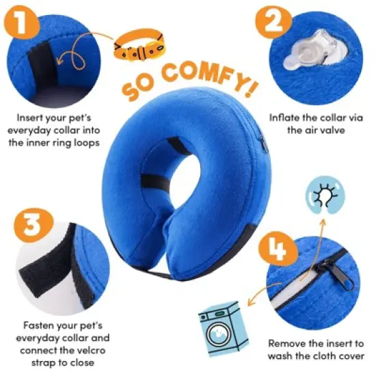 Bencmate Protective Inflatable Collar for Dogs and Cats - Soft Pet Recovery Collar Does Not Block Vision E-Collar ( image {2}