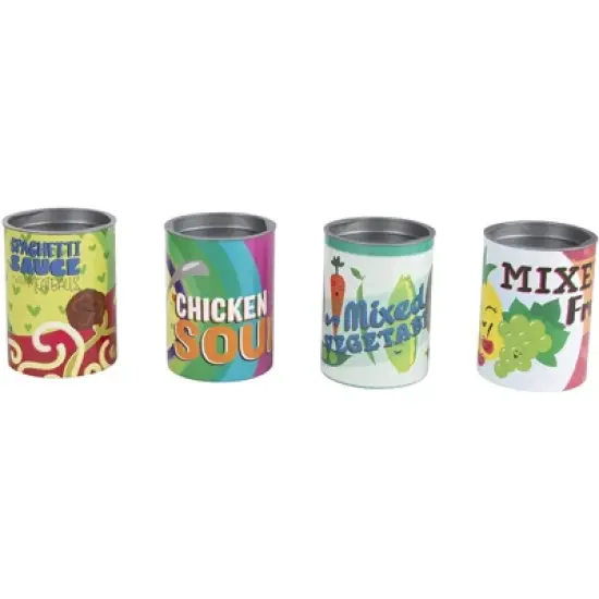 Juvale 16-Piece Grocery Store Kids Pretend Play Stackable Cardboard Cans Toy Foods image {2}
