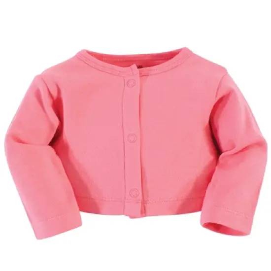 Touched by Nature Baby and Toddler Girl Organic Cotton Dress and Cardigan 2pc Set, Rosebud image {2}