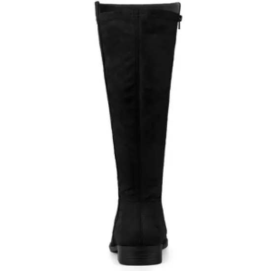 Allegra K Women's Side Zipper Chunky Heels Knee High Boots image {3}