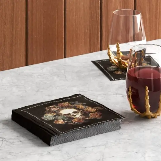 20pk Skull Beverage Napkins - Threshold&trade; image {1}