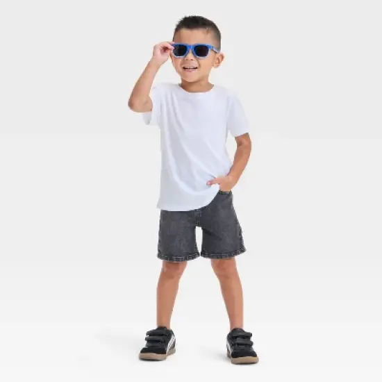 Toddler Boys' Button-Front Destructed Shorts - Cat & Jack&trade; Light Blue image {2}