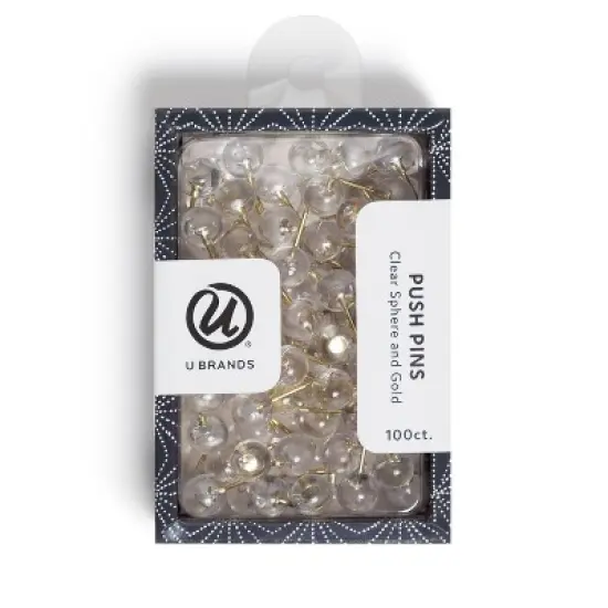 U Brands 100ct Push Pins - Clear image {6}