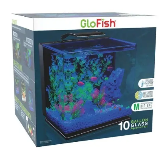 GloFish Glass Aquarium Kit 10gal Includes LED Decor and Filter Aquarium and Terrarium Tools image {6}